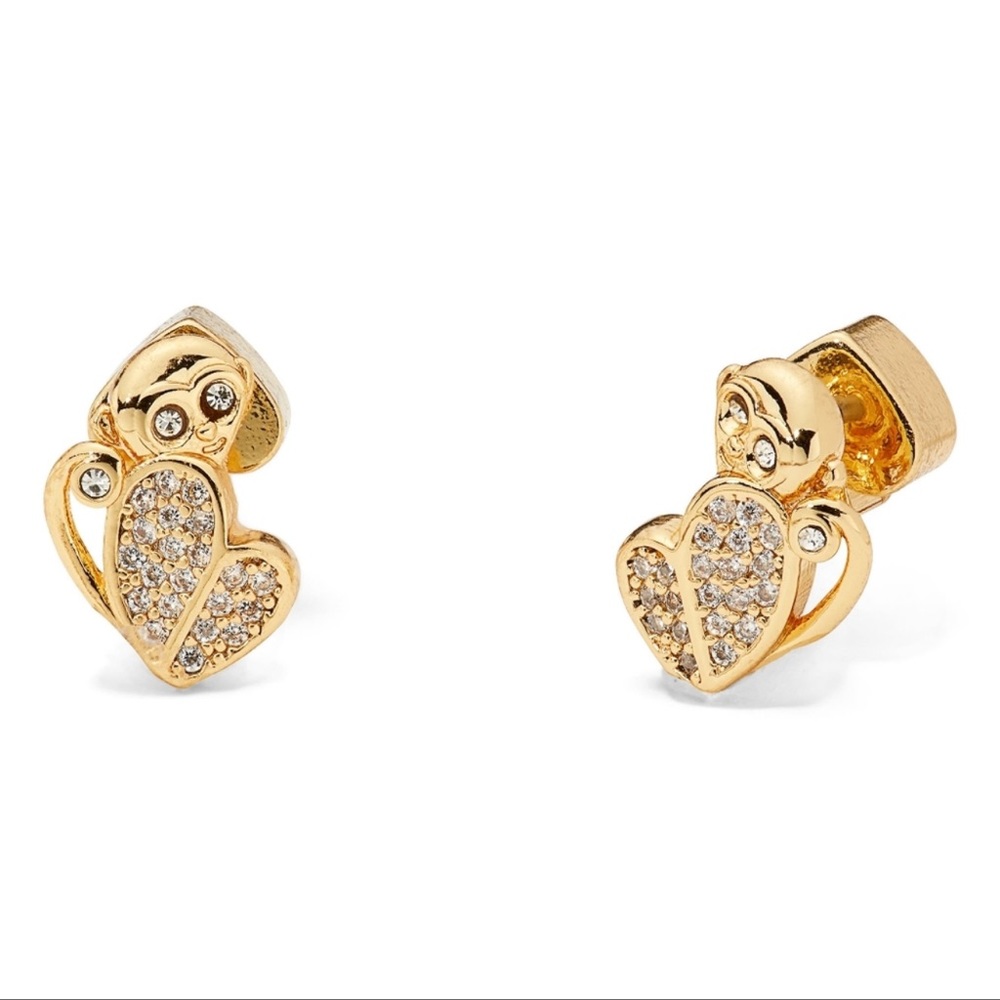 Kate Spade New York Monkey Pave Earrings Mom Knows Best Collection NWT